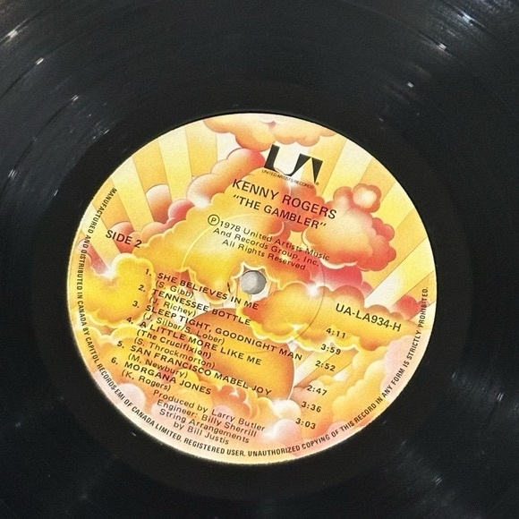 Kenny Rogers The Gambler Vinyl With Poster 1978 - Picture 10 of 11